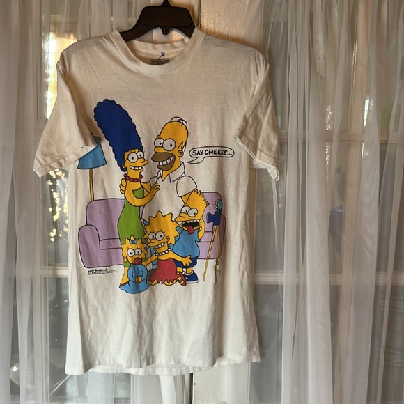 Vintage Delta Cotton The Simpsons 1989 Hanging Picture Frame TEE Men’s Large - Picture 8 of 12